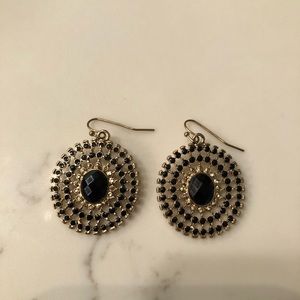 Gold black earrings